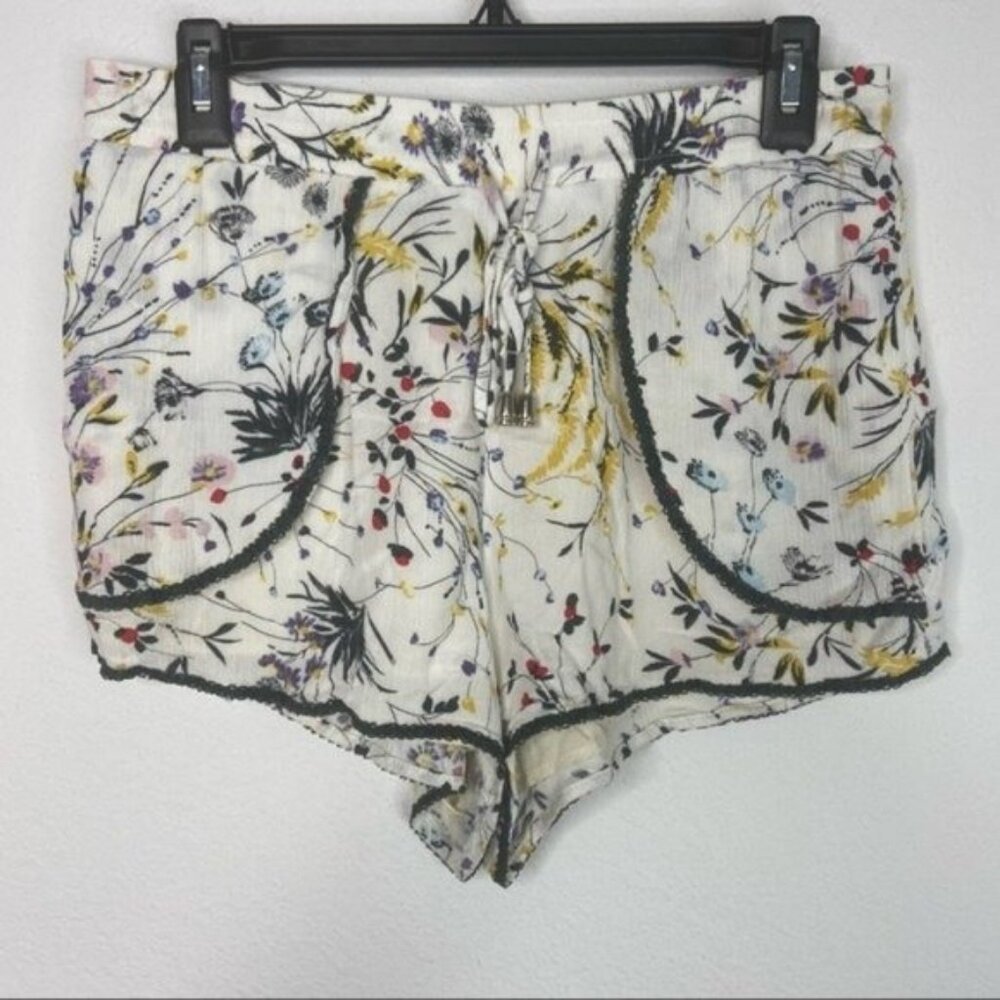 Elevenses by Anthropologie White Floral Shorts Size S